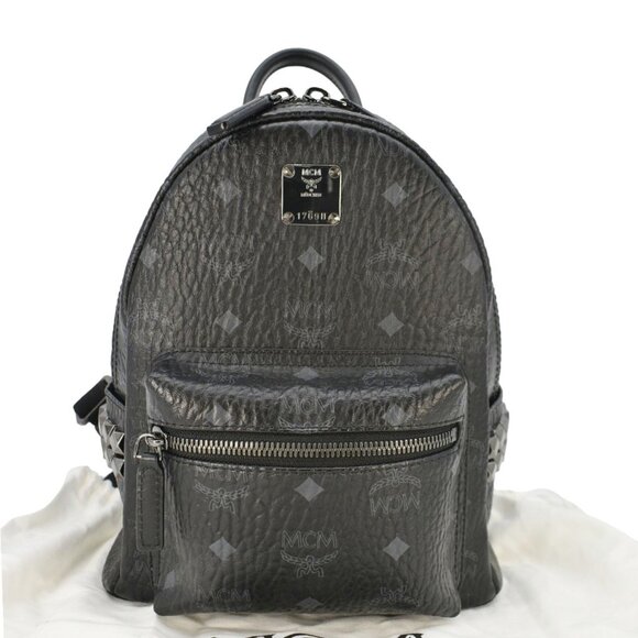 MCM  Stark Side Stud Visetos Canvas Backpack Bag Black main image 12